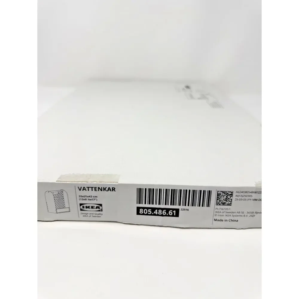 IKEA VATTENKAR Desk Organizer White 13x8.25x17